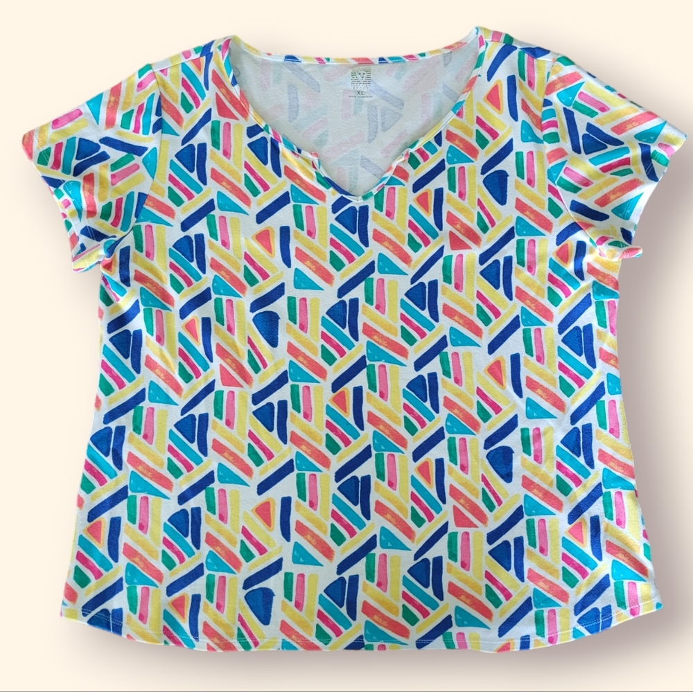 Anne Klein Sport Cool Rainbow Blouse T-Shirt